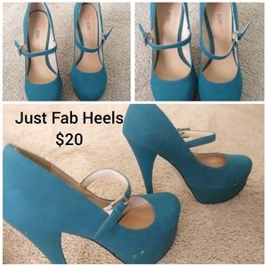 Just Fab teal heels
